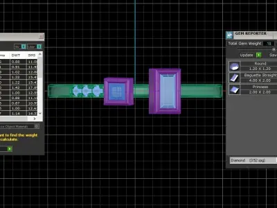 Women Light Weight Princess Baguette stone Band Ring 3D print model