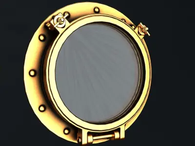 Porthole two golden portholes 3D model