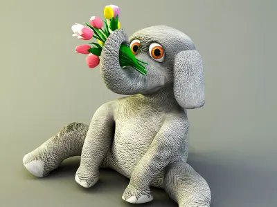 Baby Elephant  Free low-poly 3D model