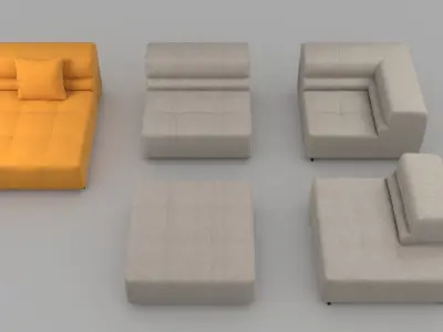 Tufty Time sofa by bb Italia 3D model