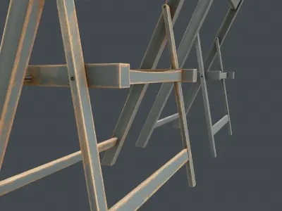 Game Ready Folding Chair Low-poly 3D model