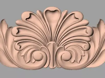 Door flower 3D relief STL Model for CNC woodworking carving E274 3D model