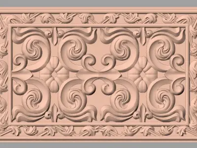 Door flower 3D relief STL Model for CNC woodworking carving E280 3D model