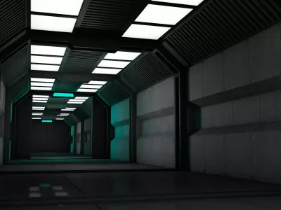 Sci Fi Corridor 3D model 65