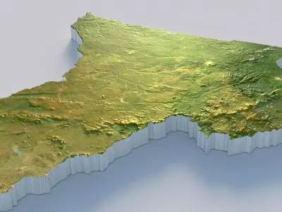 Cameroon Country Terrain 3D model