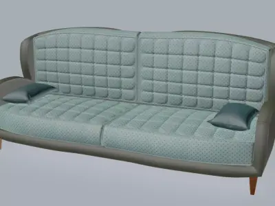 Chesterfield smoothed shape sofa 3D model