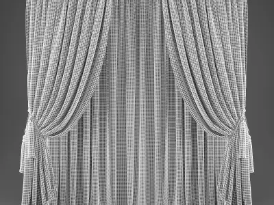 Curtains curtain with drapes Low-poly 3D model order