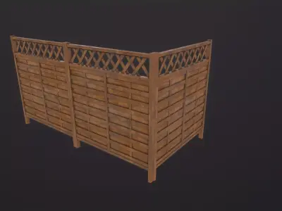 Modular Fence 3D Model Low-poly 3D model