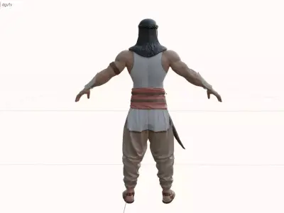 Legendary Muscular Warrior  Stylized 3D Character Low-poly 3D model