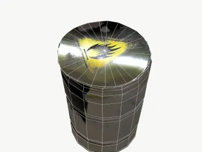 Barrel flammable Low-poly 3D model