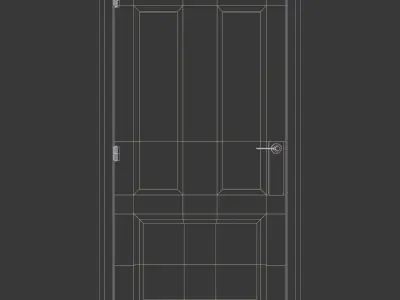 Old Dirty Wooden Door Low-poly 3D model