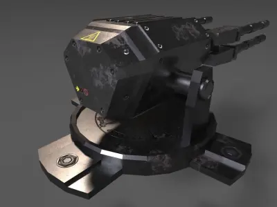 AA Gun - Spaceship Gun Textured Low-poly 3D model
