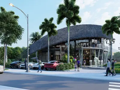 Modern Club House Full Lumion Exterior Scene 3D model