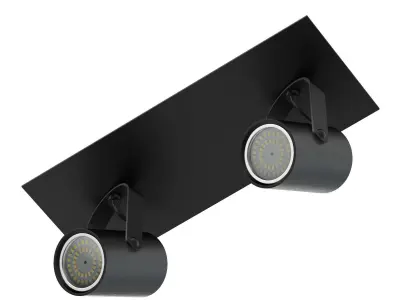 Black Double Lights 3D Model 3D model