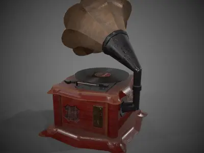 Gramofon Daklin Sinatra PBR low-poly game ready Low-poly 3D model