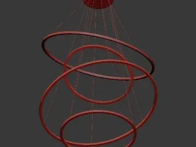 LED Swirl Four Ring  3D model