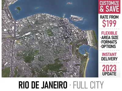 Rio de Janeiro - 3D City Model Low-poly 3D model