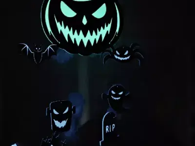 Glow in the Dark Halloween Mobile STL 3D print model