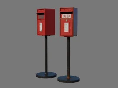 Royal Mailbox Low-poly 3D model