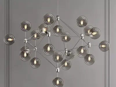 HERITAGE chandelier with glass balls hanging from it 3D model