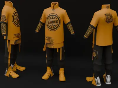 Sci-Fi jacket shirt pants 3D model