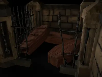 OLD CEMETERY ASSET PACK Low-poly 3D model