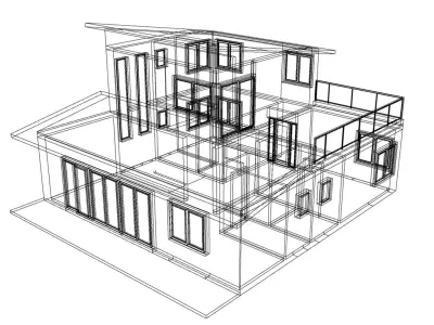 Modern House 16 3D model purchase