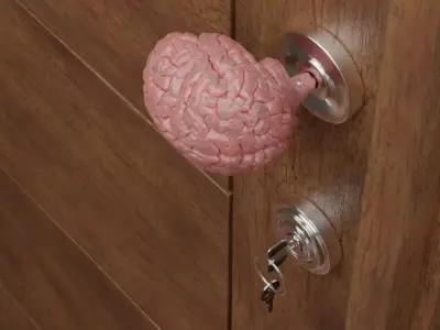 BRAIN DOOR KNOB 3D print model