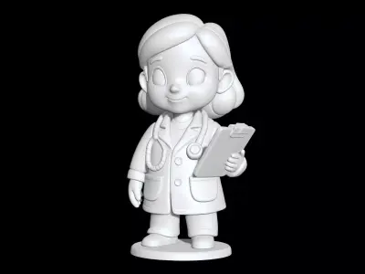 Cartoon Doctor Girl 3D Printable 3D print model