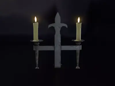 Candle Stand 06 Low-poly 3D model