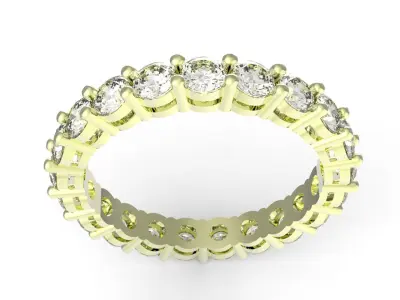 Shared Prong Diamond Eternity Ring 3D Model Free 3D print model