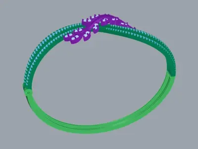 diamond bracelet  3D print model 2