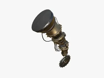 Robotic Arm A07 Bronze - Character Design SciFi Low-poly 3D model