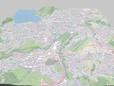 Cityscape Annecy France 3D model