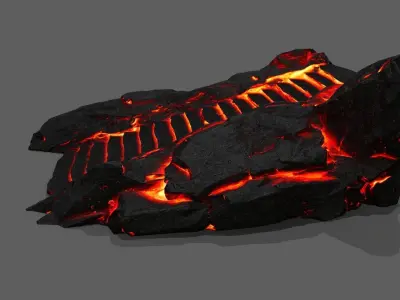 Volcanic Stairs Low-poly 3D model
