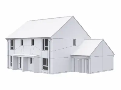 Neighborhood Houses P09 Low-poly 3D model