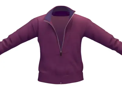 Cartoon High Poly Subdivision Purple Jacket Low-poly 3D model