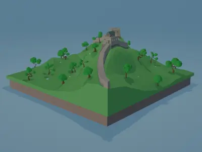 Great Wall  of China  Low-poly 3D model