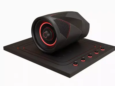 Sci-Fi Futristic Speakers  Low-poly 3D model