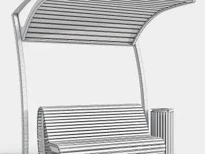 Bench pergola urn 3D model