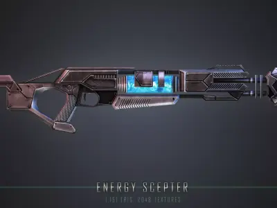 Energy Scepter Ultra Weapon Low-poly 3D model