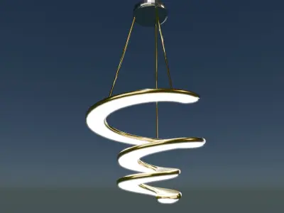 Modern Spiral Pendant Light Low-poly 3D model purchase