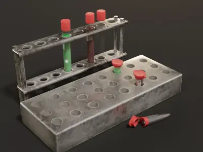Sci-Fi Microtube Set Low-poly 3D model