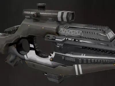 Sci Fi Rifle Straiker Low-poly 3D model