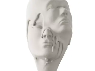 Surreal Sculpture Clay faces 3D model