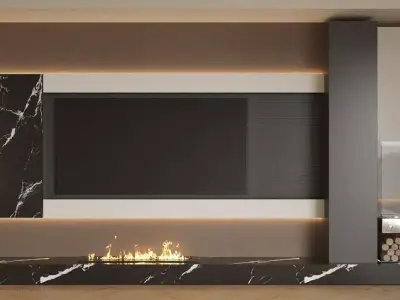 TV background wall 3D model