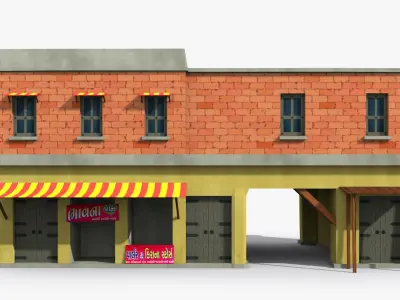 Cartoon House s Low-poly 3D model