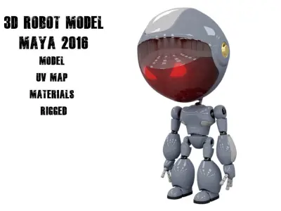 Full Body Rigged Robot Model Low-poly 3D model
