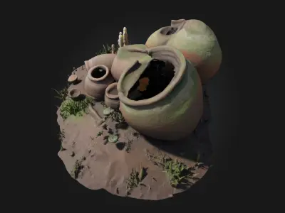 Ancient Vessels Still Life  Timeless Artifacts of Antiquity 3D model