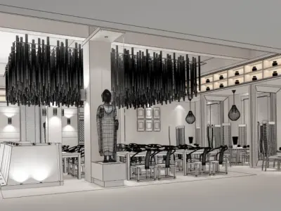 Business Restaurant - Coffee - Banquet  142 3D model